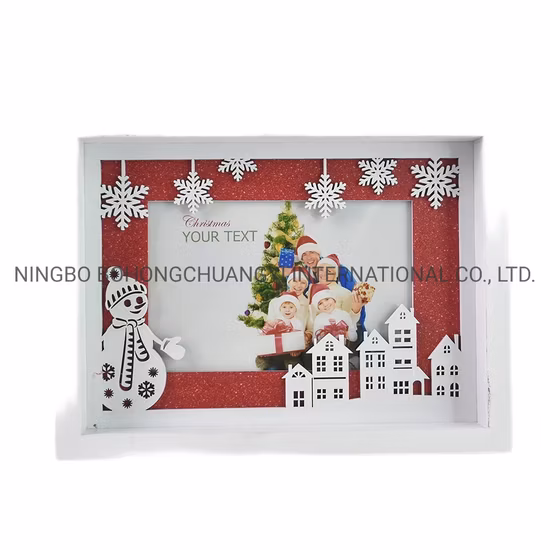 卸売ハッピークリスマス装飾固体額縁木製フレームクリスマス装飾用木製フォトフレーム