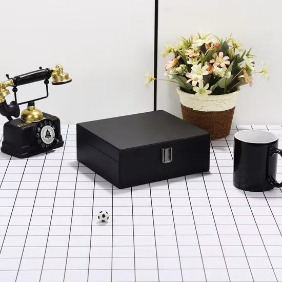 ローリングトレイ付き木製ハーブスタッシュボックス